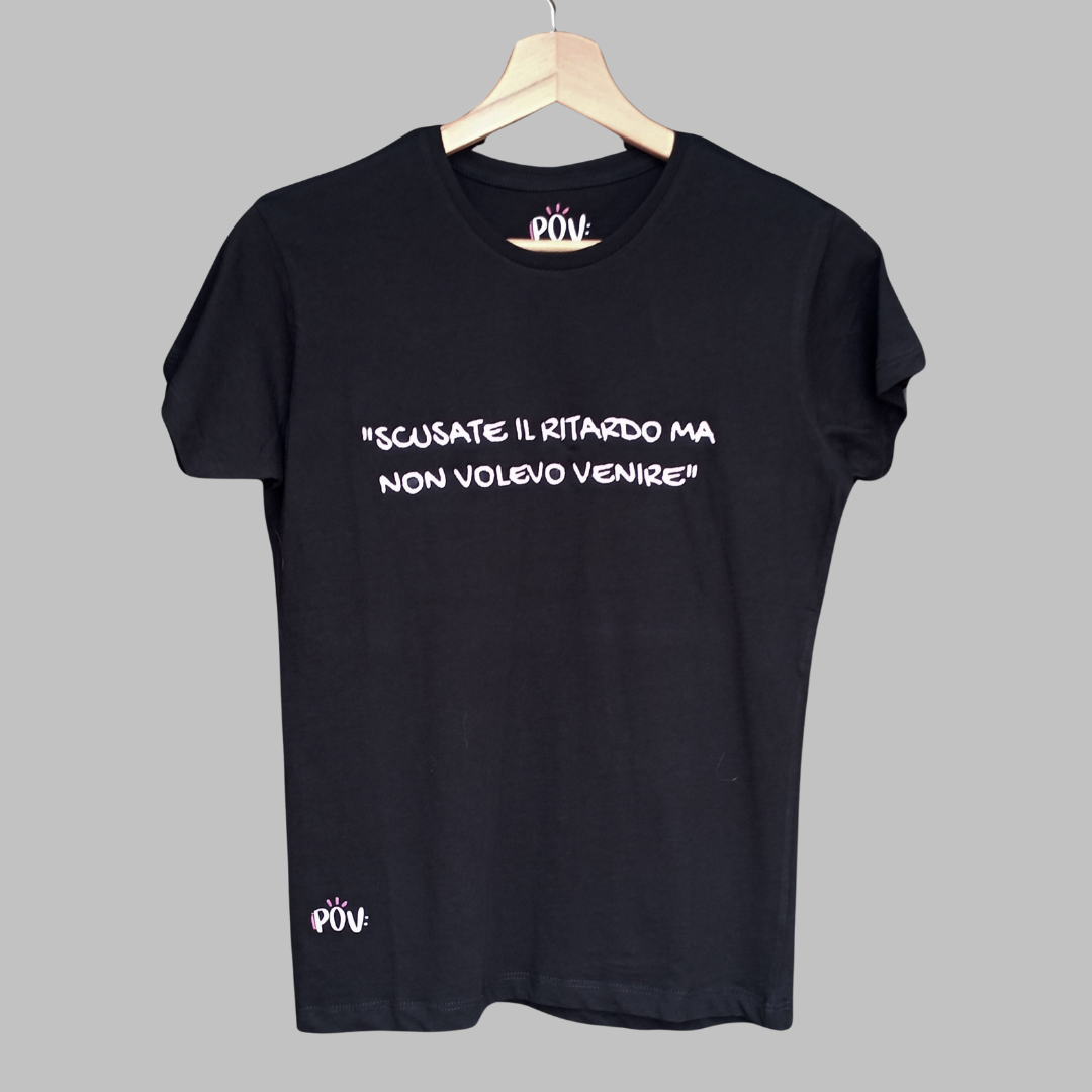 T-shirt Donna POV ricamata – personalizza la tua frase inserendola nelle note al check out