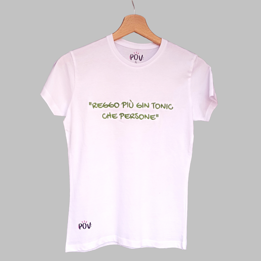 T-shirt Donna POV ricamata – personalizza la tua frase inserendola nelle note al check out