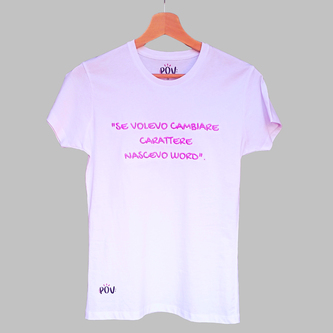T-shirt Donna POV ricamata – personalizza la tua frase inserendola nelle note al check out