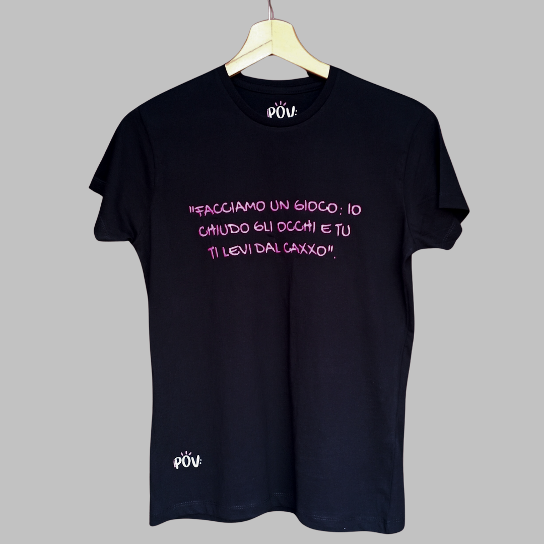 T-shirt Donna POV ricamata – personalizza la tua frase inserendola nelle note al check out