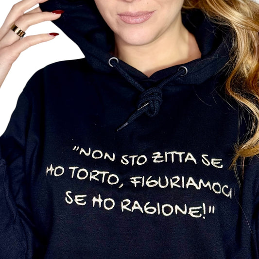 Felpa Invernale con cappuccio POV unisex e ricamata -personalizza la tua frase inserendola nelle note al check out