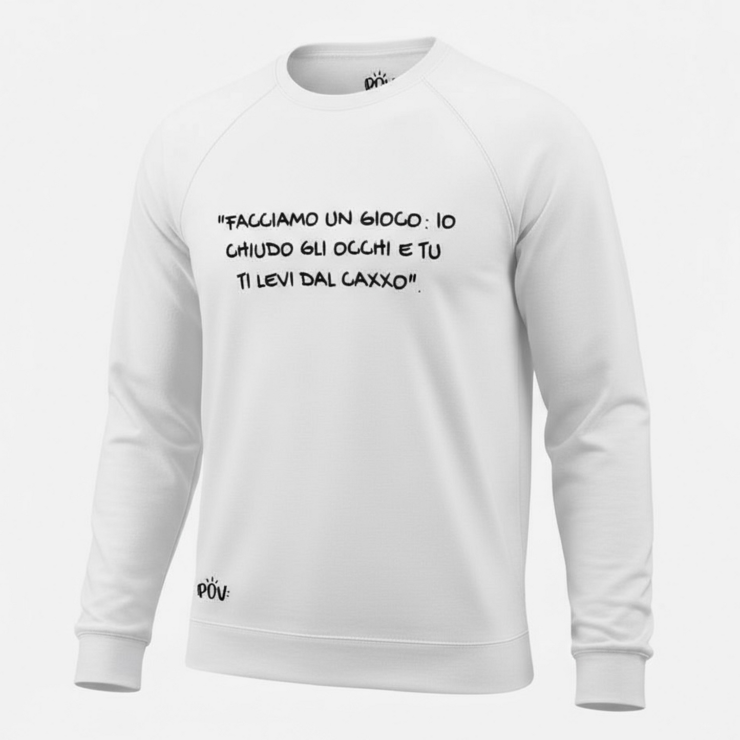 Felpa invernale POV unisex e ricamata – personalizza la tua frase inserendola nelle note al check out