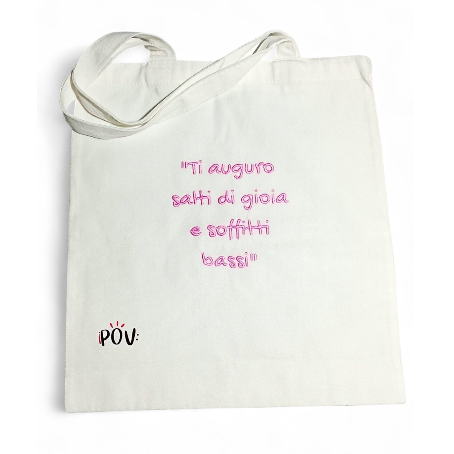 Shopper Bag ricamata -personalizza la tua frase inserendola nelle note al check out