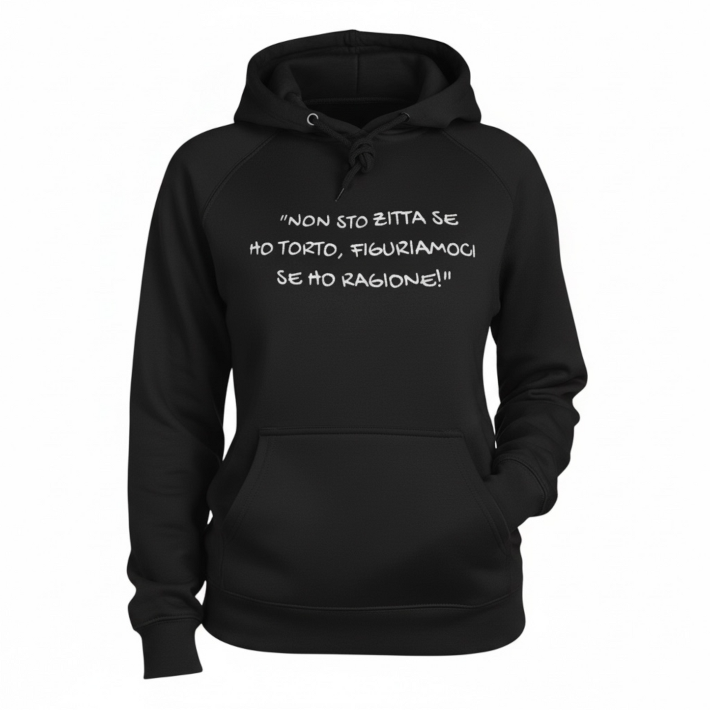 Felpa Invernale con cappuccio POV unisex e ricamata -personalizza la tua frase inserendola nelle note al check out